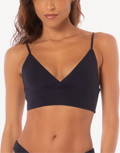 Blue Deep Criss Cross Longline Reversible Bikini Top#color_deep-blue-reversible