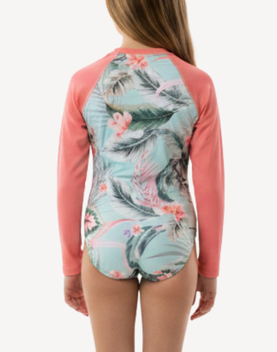 Girls Breezy Bay UPF 50 Long Sleeve Paddle Suit#color_breezy-tropical