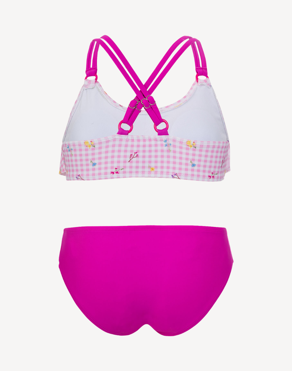 Girls Cottage Picnic Flounce Bikini Set#color_cottage-pink