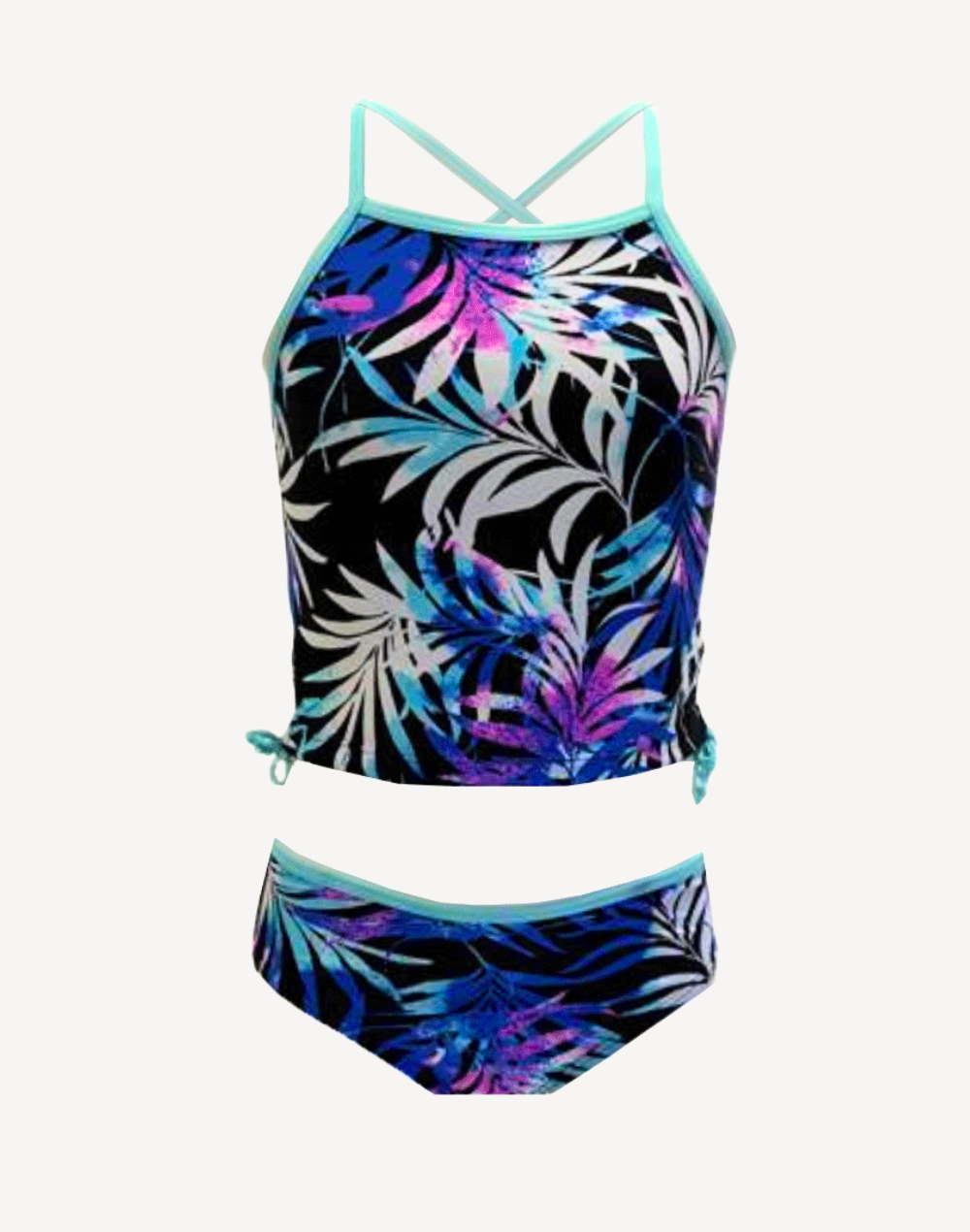 Toddler Girls Leaf Tankini Set#color_leaf-black