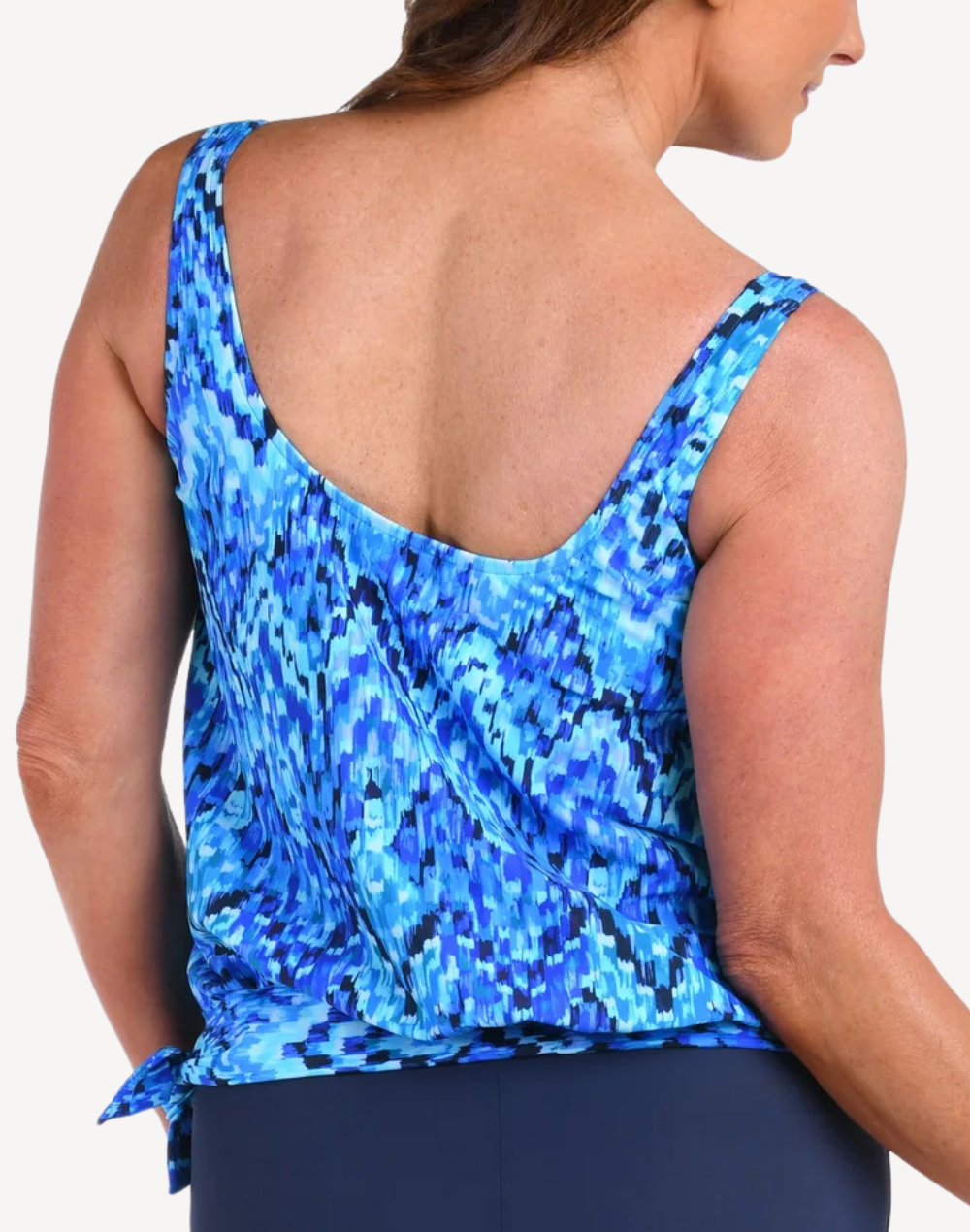 Artisan Ikat Blouson Tankini Top#color_artisan-ikat-blue
