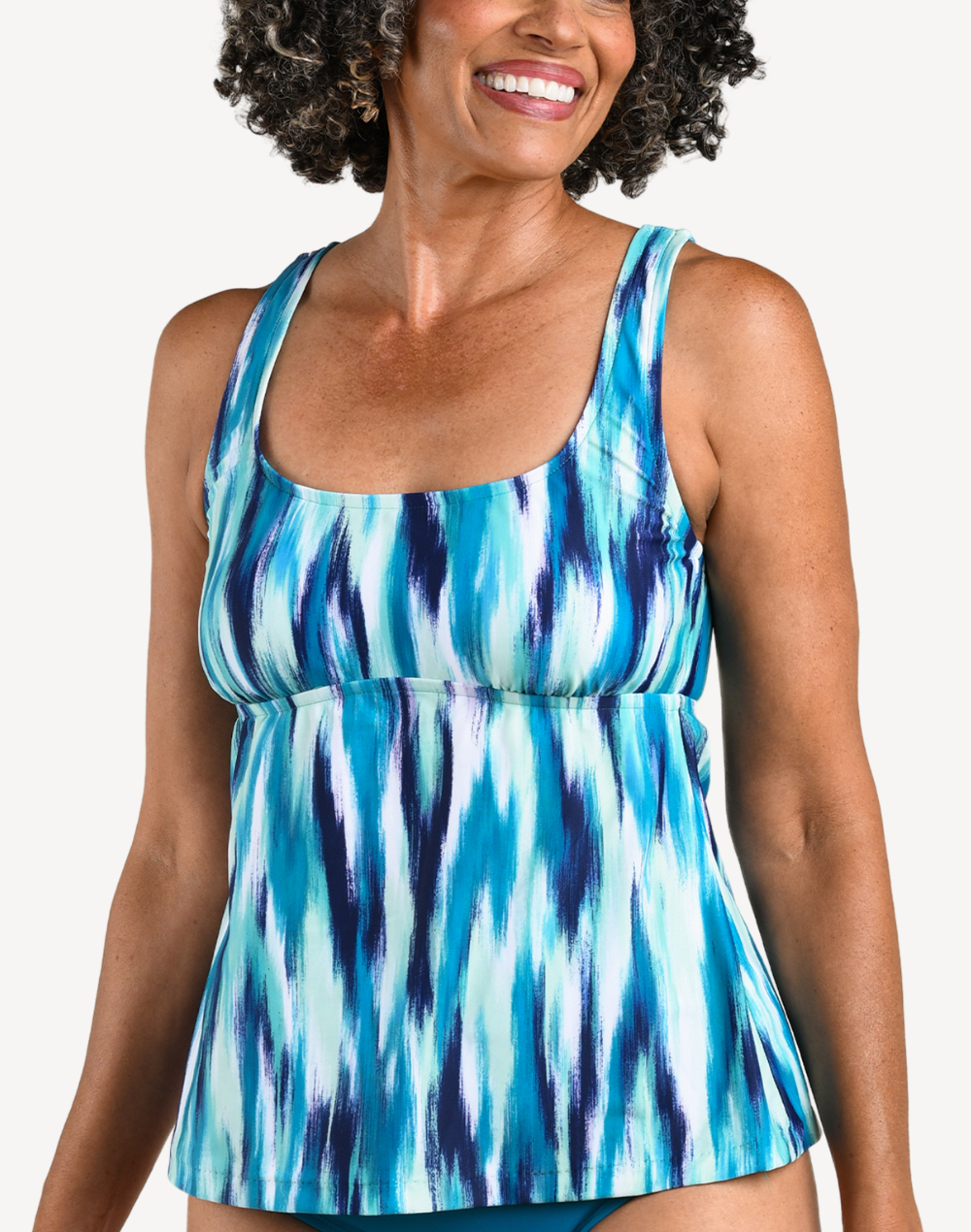 Crystal Reflections Scoop Neck Tankini Top#color_crystal-teal