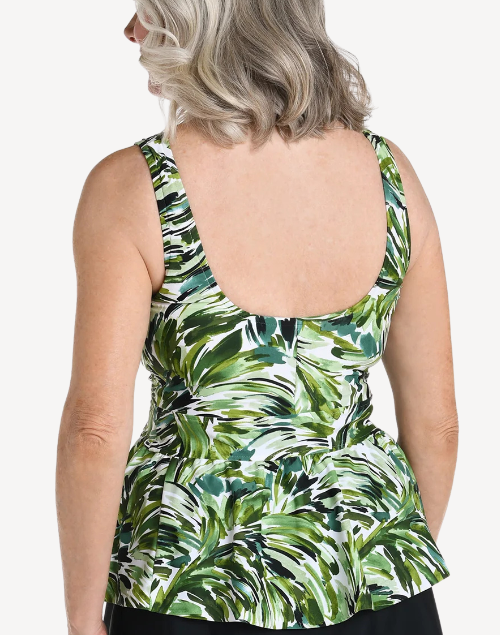 Fronds With Flair Empire Tankini Top#color_fronds-olive