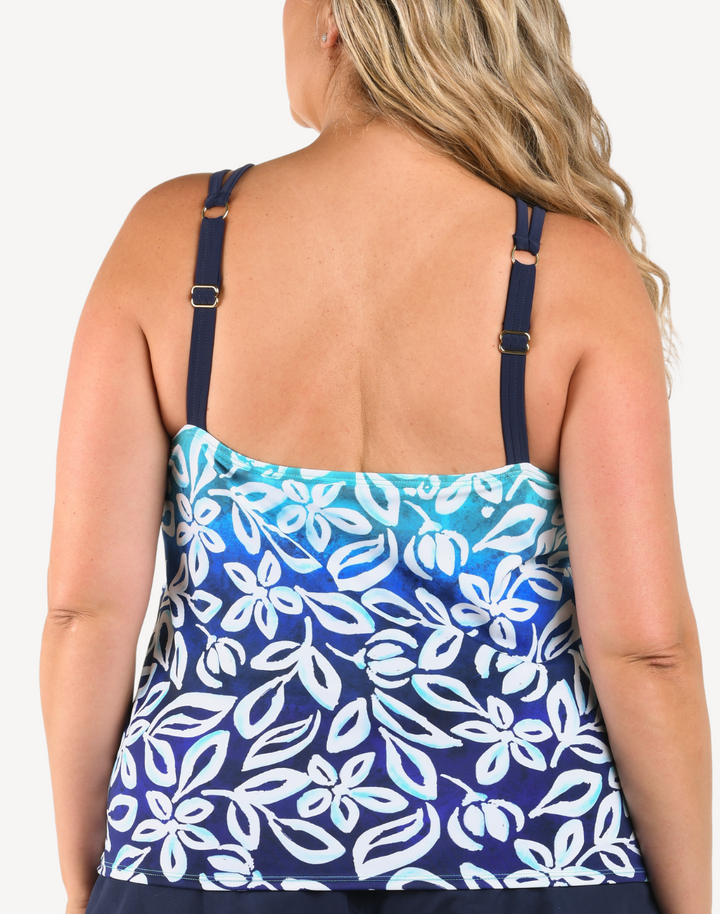 Into The Lagoon High Neck Plus Size Tankini Top