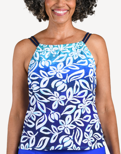 Into The Lagoon High Neck Tankini Top#color_into-the-lagoon