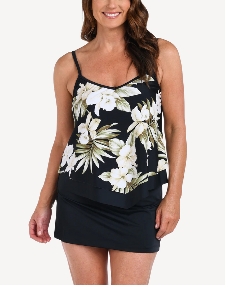 Island Greenery Flutter Tankini Top