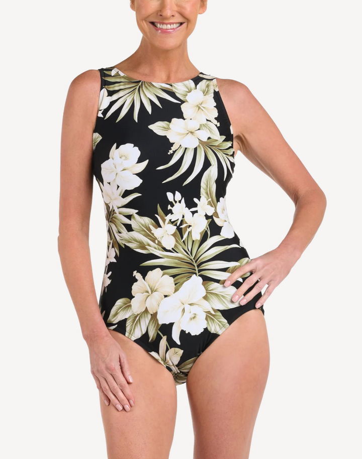 Island Greenery High Neck One Piece
