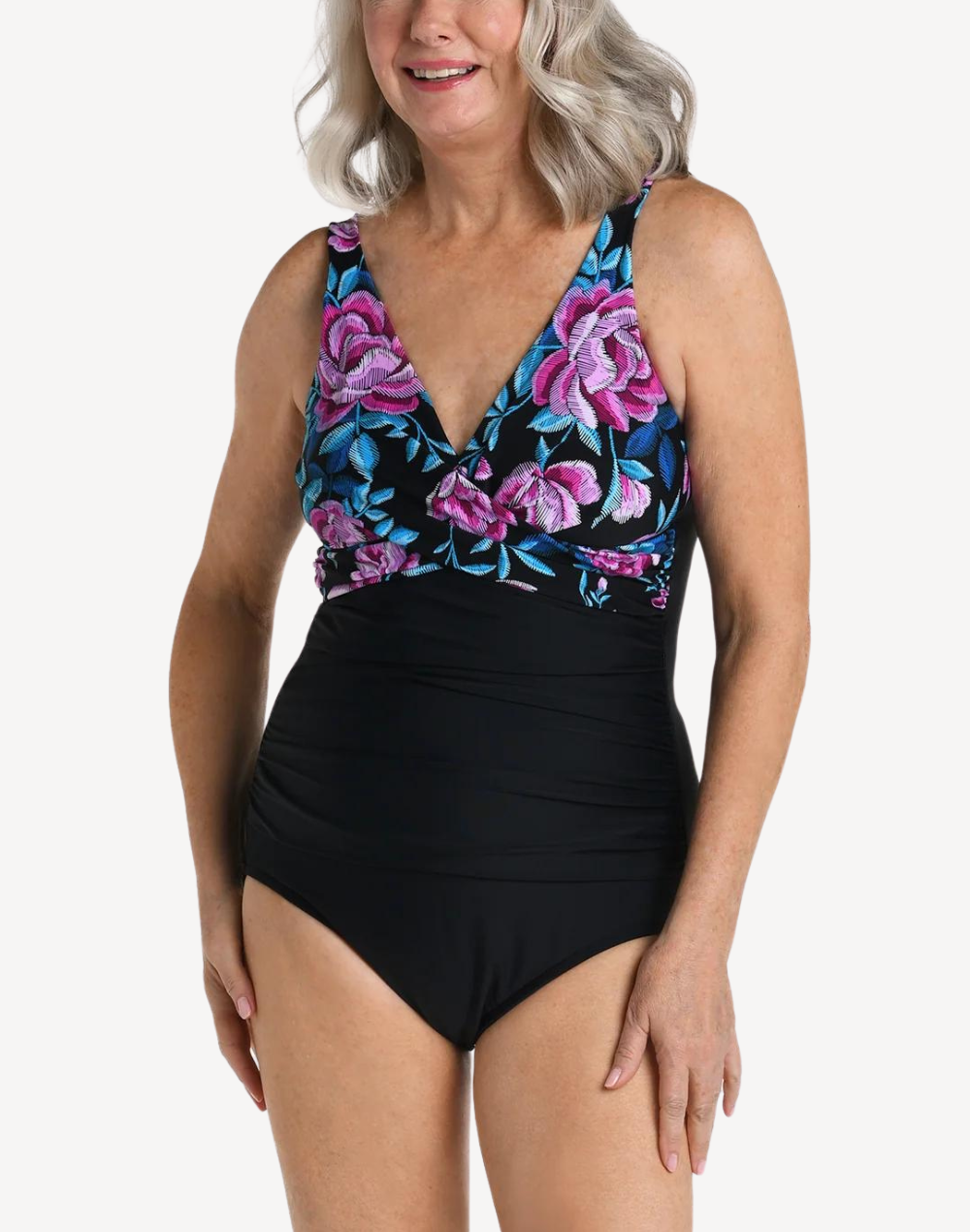 Midnight Orchid Wrap Front One Piece