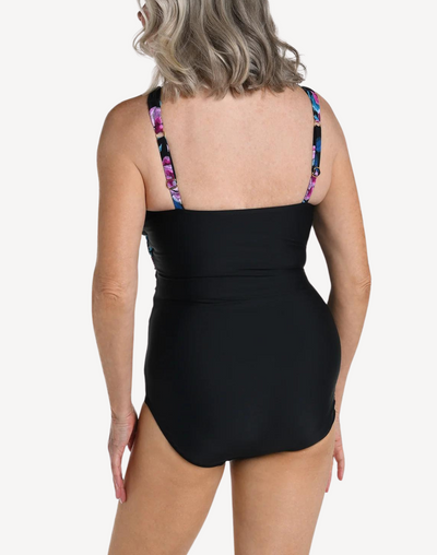 Midnight Orchid Wrap Front One Piece#color_midnight-orchid-black