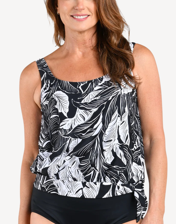 Night Tropics Blouson Tankini Top
