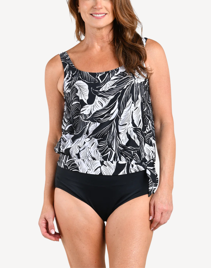 Night Tropics Blouson Tankini Top