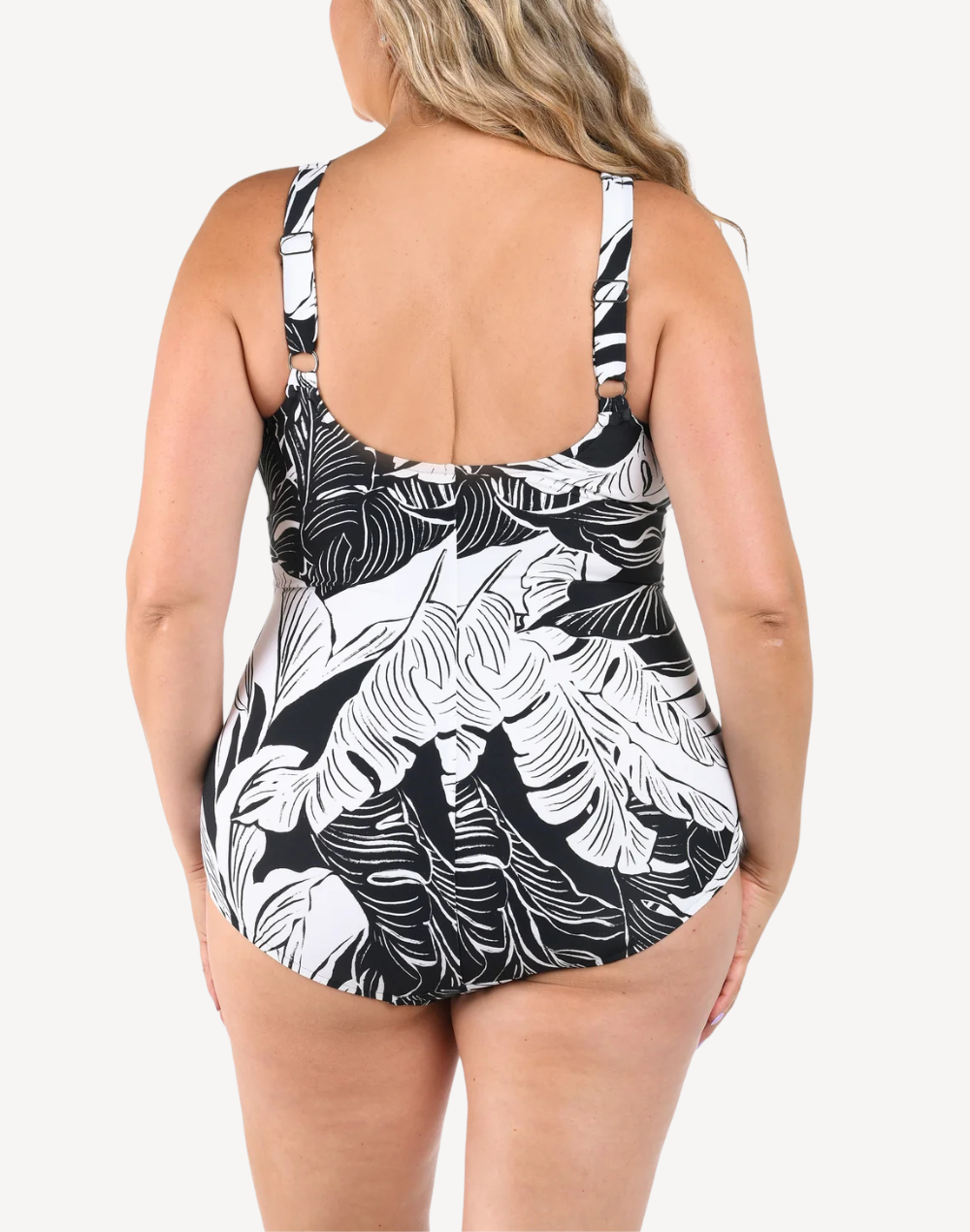 Night Tropics Side Shirred Plus Size One Piece Swimsuit