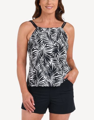 Palm Retreat High Neck Tankini Top#color_palm-retreat-ivory