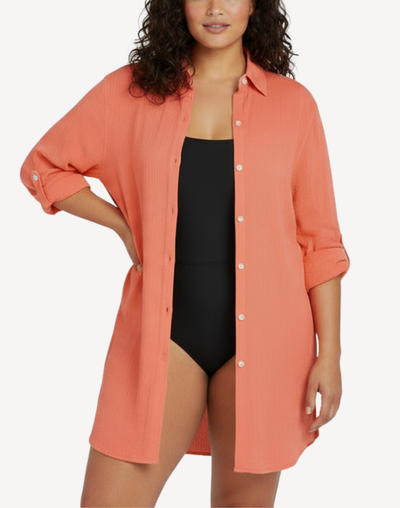 Resort Shirt Plus Size Cover Up#color_resort-coral