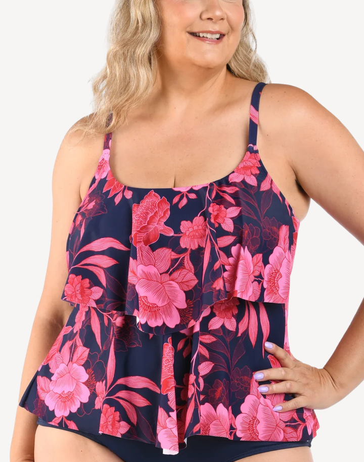 Romantic Getaway Double Tiered Plus Size Tankini Top