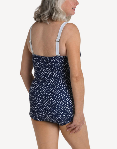 Seaside Dot Bandeau Girl Leg One Piece#color_seaside-indigo