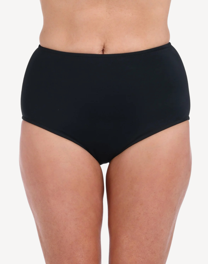 Solid Full Coverage Mid Waist Bottom