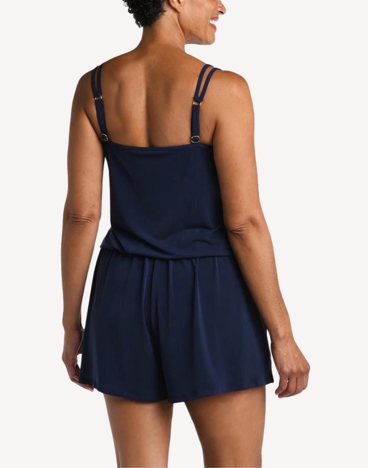 Solid Swim Romper