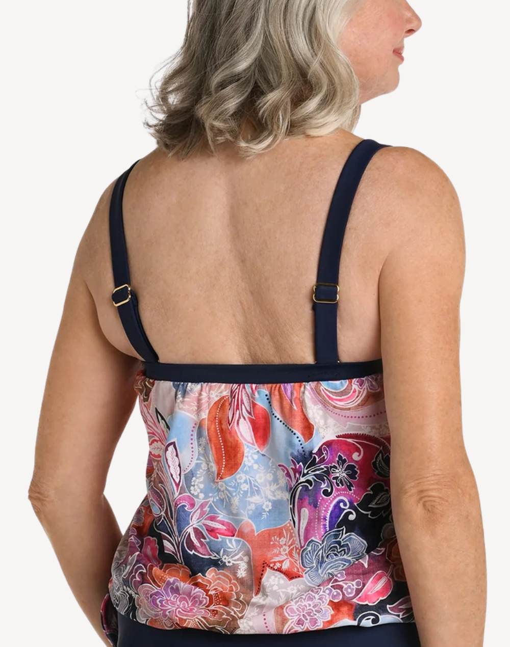 Whirlwind Paisley Blouson Bandeau Tankini Top