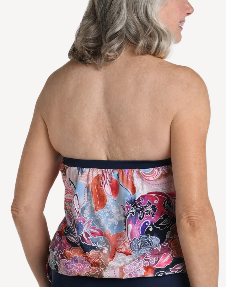 Whirlwind Paisley Blouson Bandeau Tankini Top