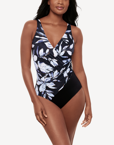Fiore Di Luna Oceanus One Piece Swimsuit#color_fiore-black-white