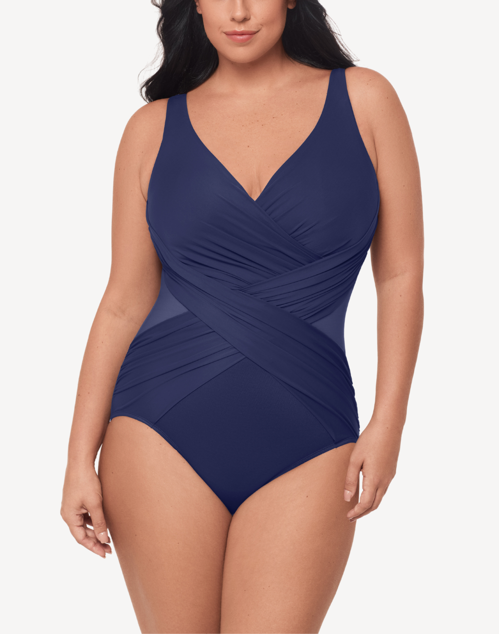 Illusionist Crossover Plus Size One Piece Swimsuit