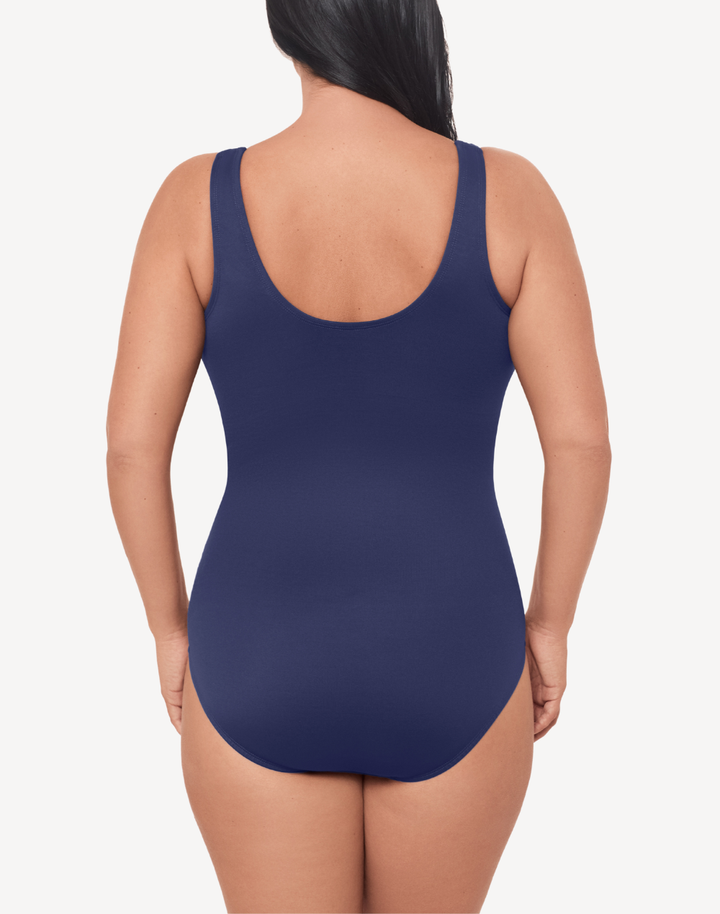 Illusionist Crossover Plus Size One Piece Swimsuit