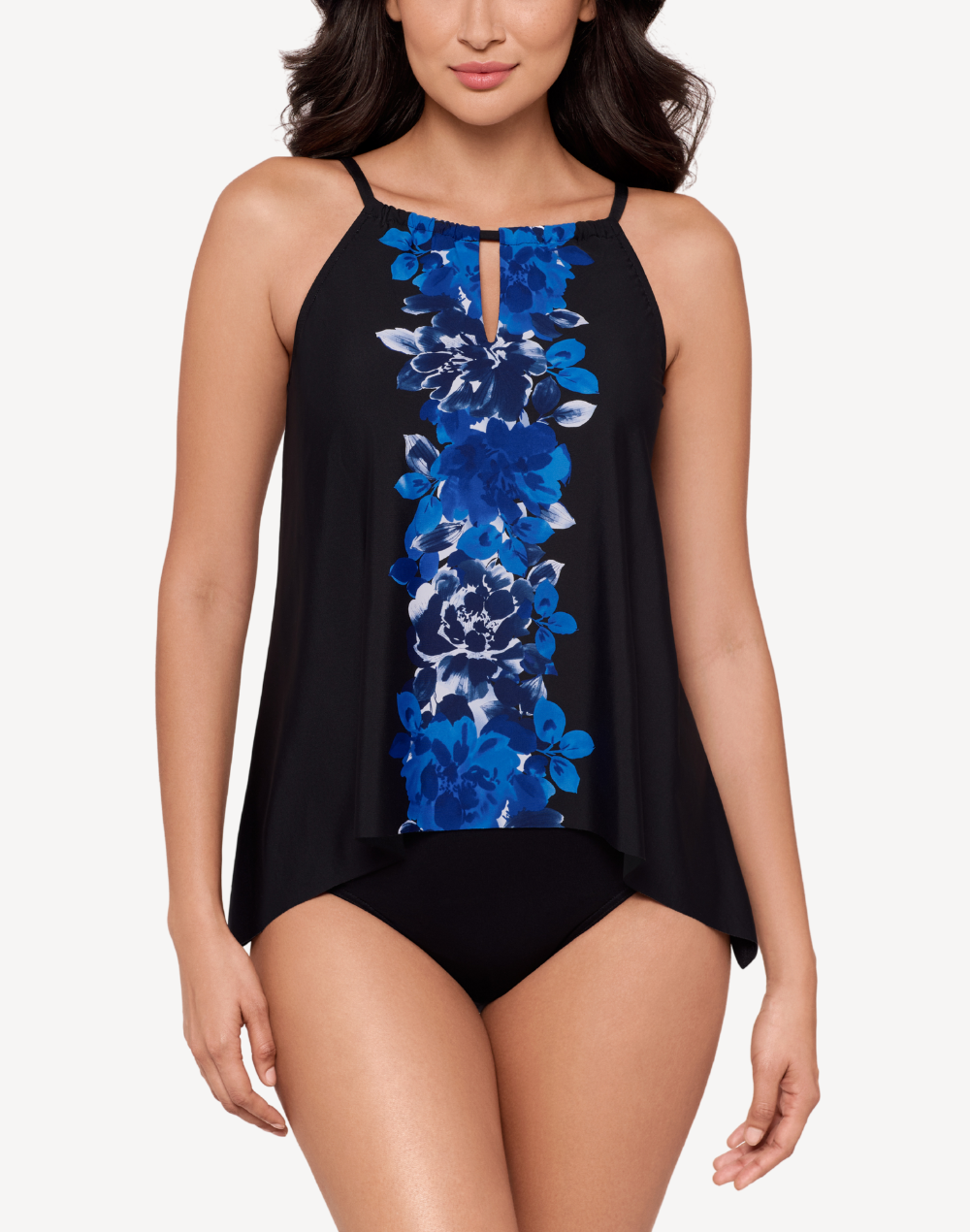 Ombra Fiore Peephole Tankini Top#color_ombra-black-multi