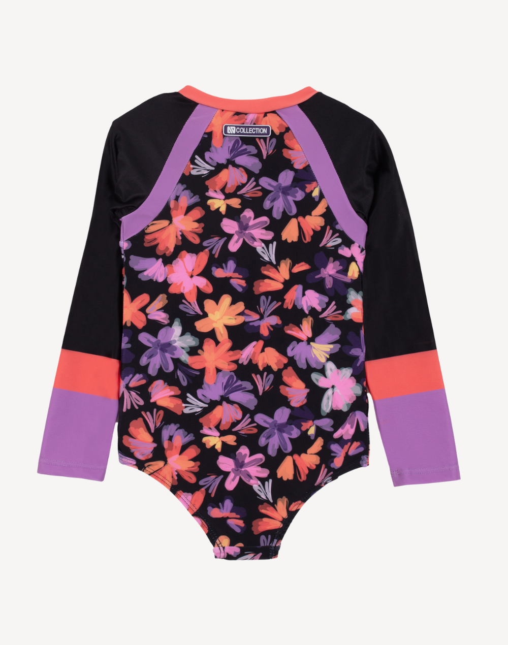 Girls Pansy UPF 50 Paddle Suit#color_pansy-black