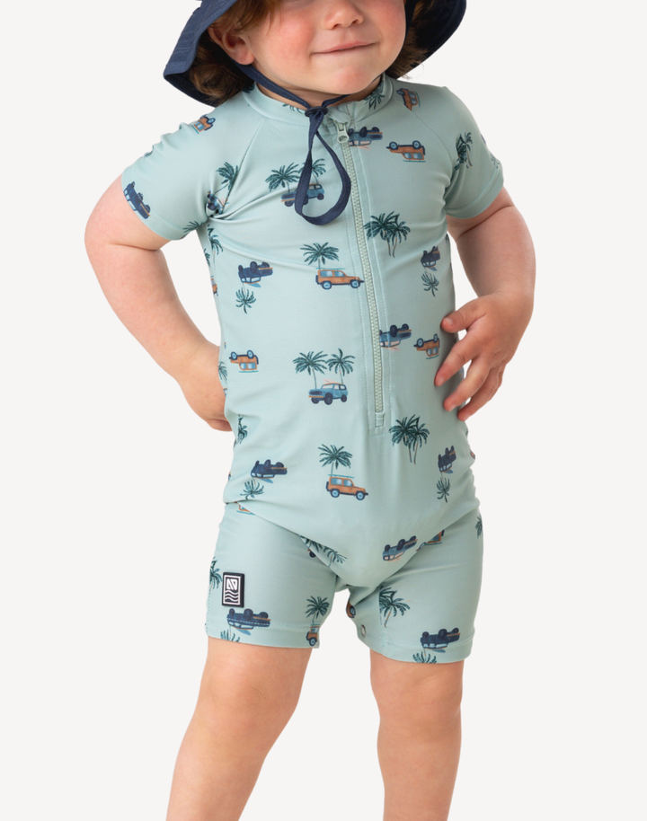 Infant Bamboo Leaf UPF 50 One Piece Swimsuit