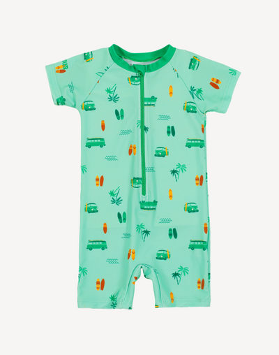 Infant Boys Aloes One Piece UPF 50 Rashguard Swimsuit#color_aloes-teal