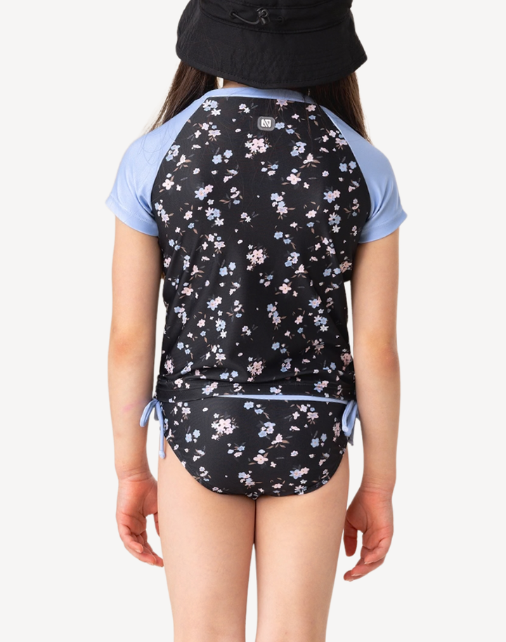 Toddler Girls Angel Blue Short Sleeve Rashguard Set