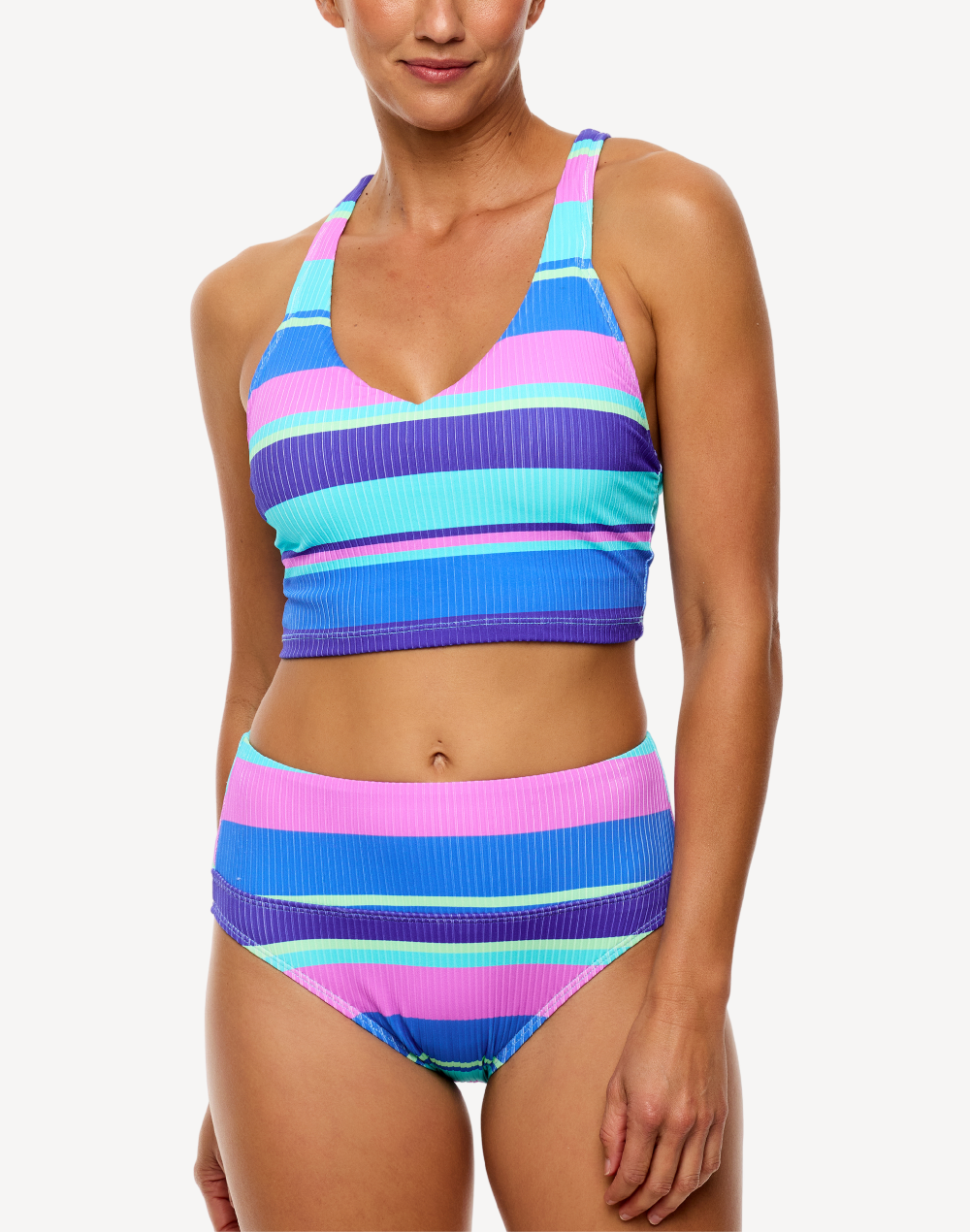 Adrift Stripe Harmony High Waist Bikini Bottom