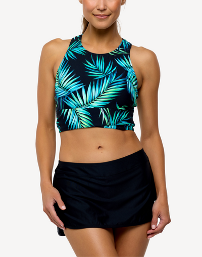 Tropicana Static High Neck Bikini Top#color_tropicana-black