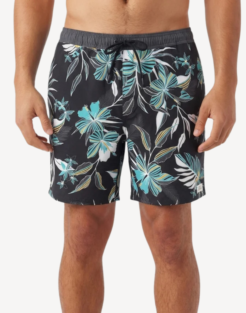 Black Palm Hermosa Retro Lined 17 Swim Trunk