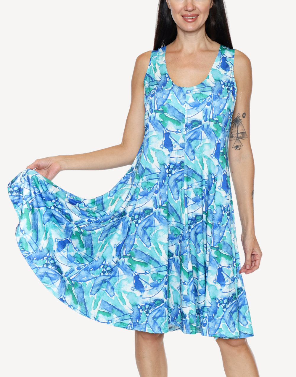 Watercolour Flair Short Dress