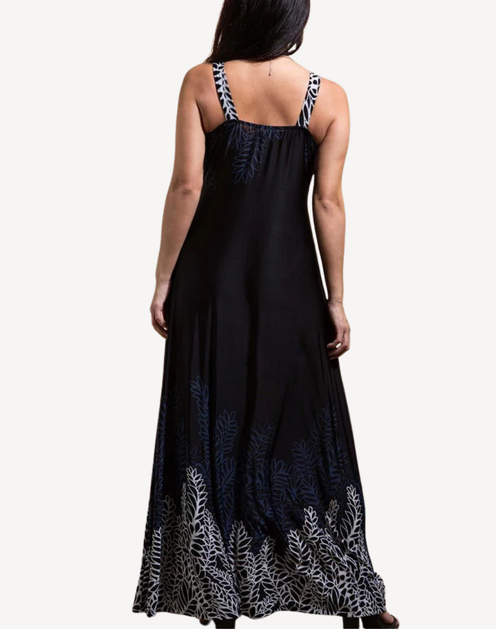 Split Print Grecian Maxi Dress