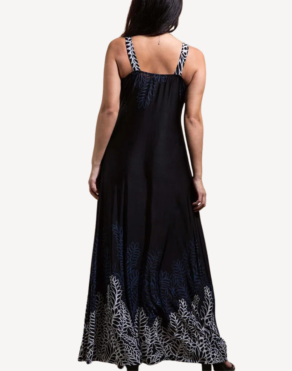 Split Print Grecian Maxi Dress#color_split-black