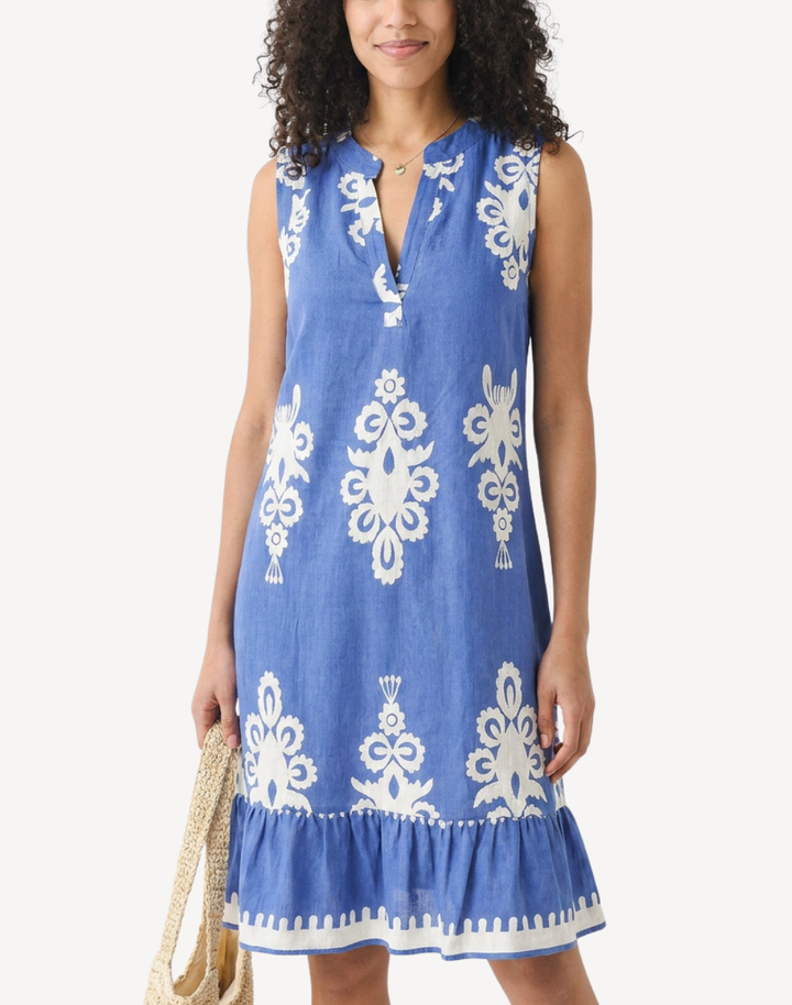 Ikat Lok Henley Short Dress