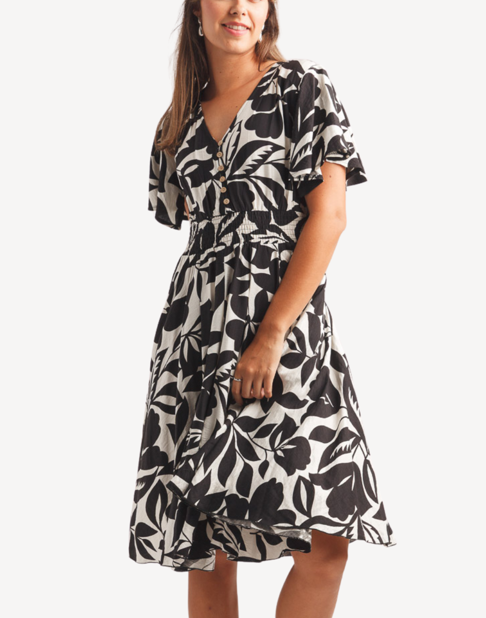 Noir Botanica Henley Dress