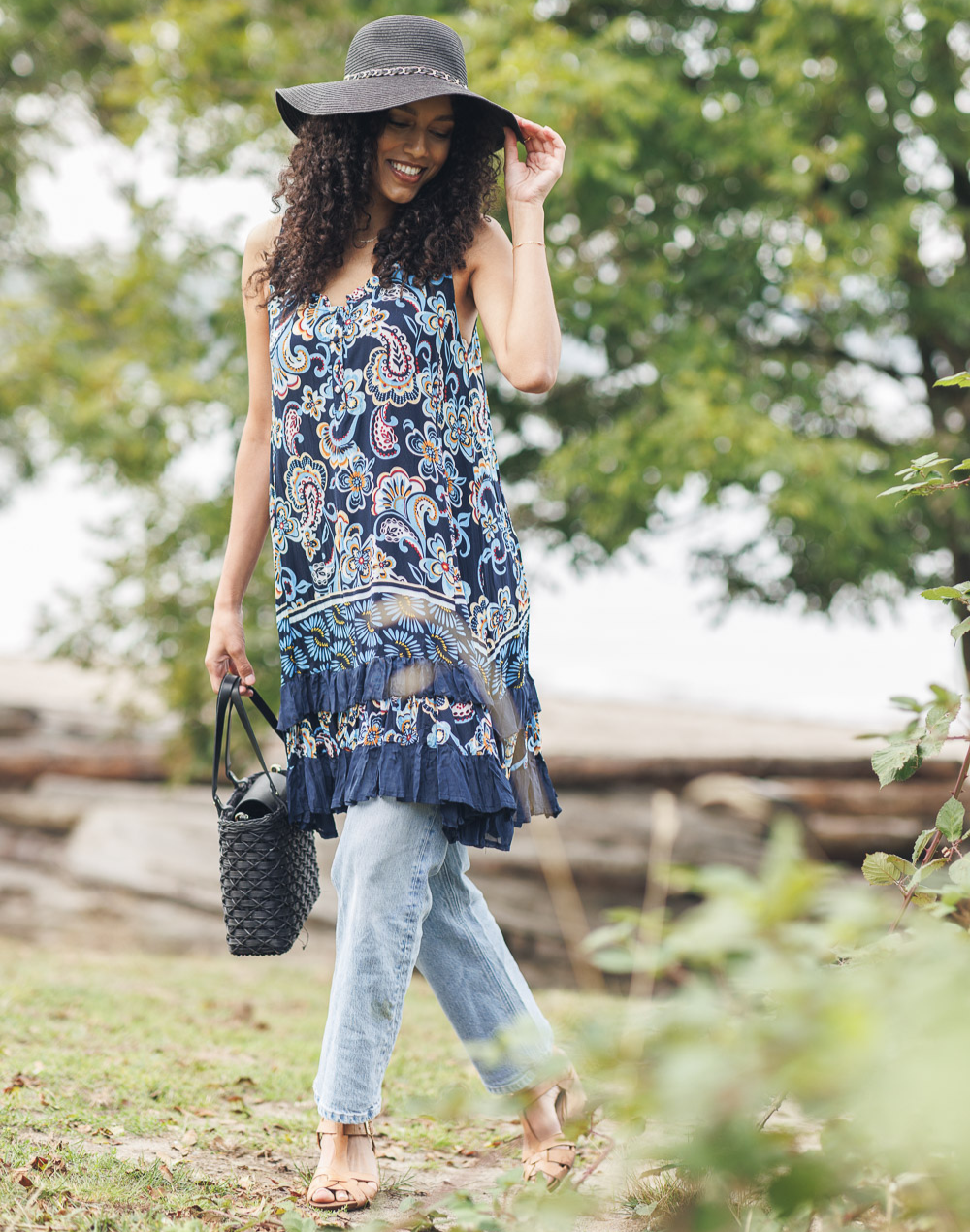 Paisley Crinkle Short Dress