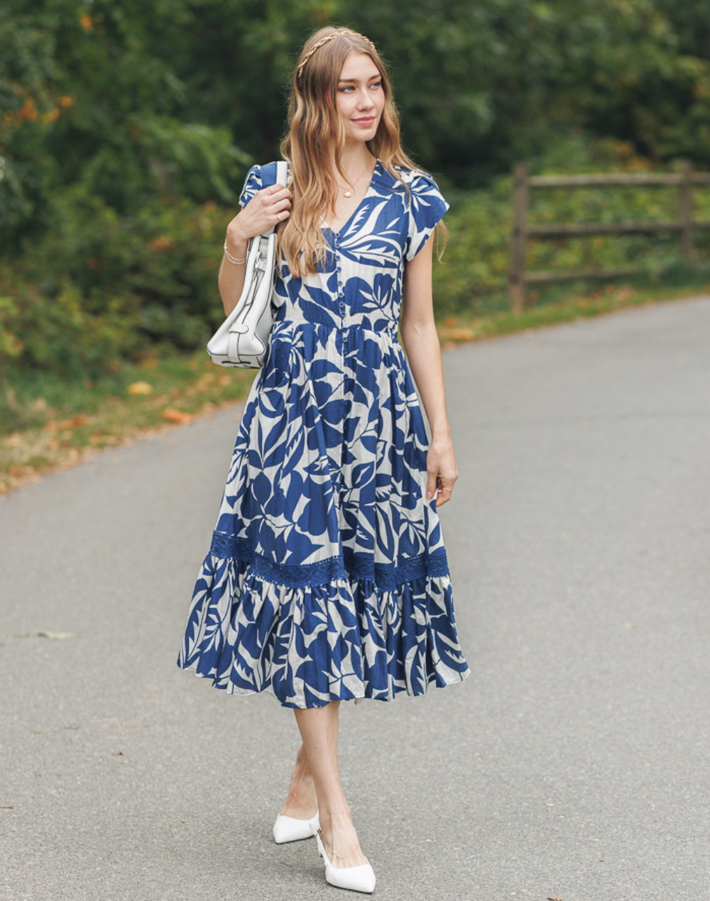 Ruffle Hem Midi Dress