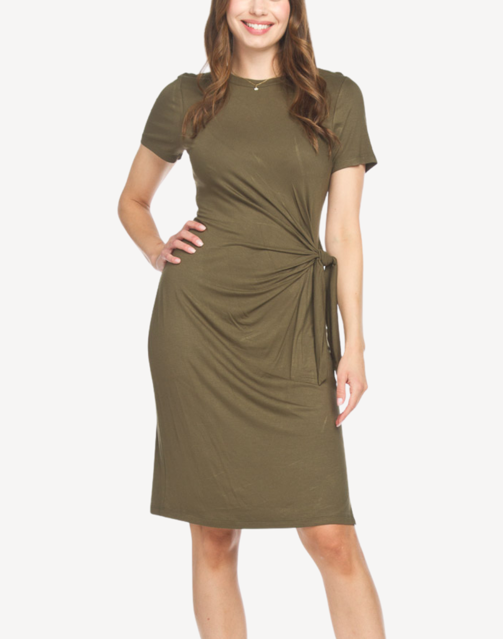 Side Gather T-Shirt Dress
