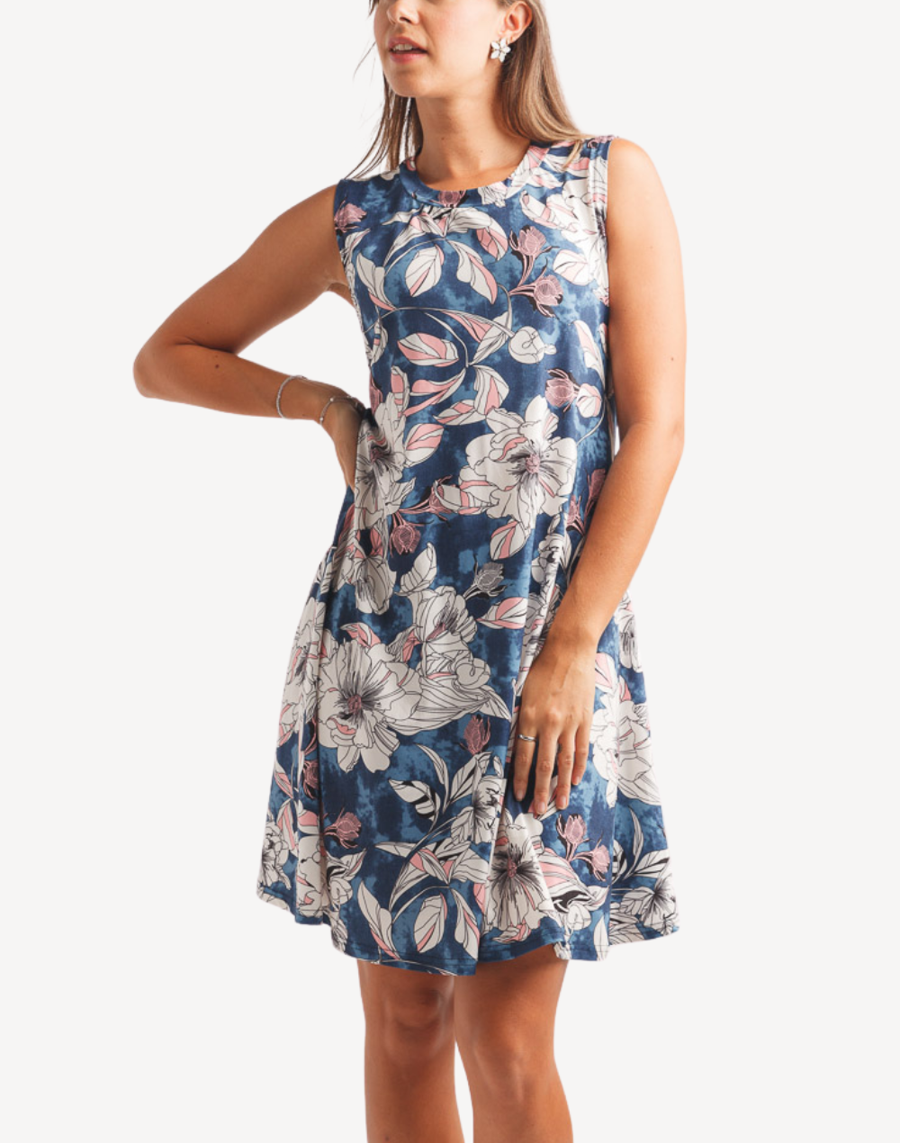 Sleeveless Floral Short Dress