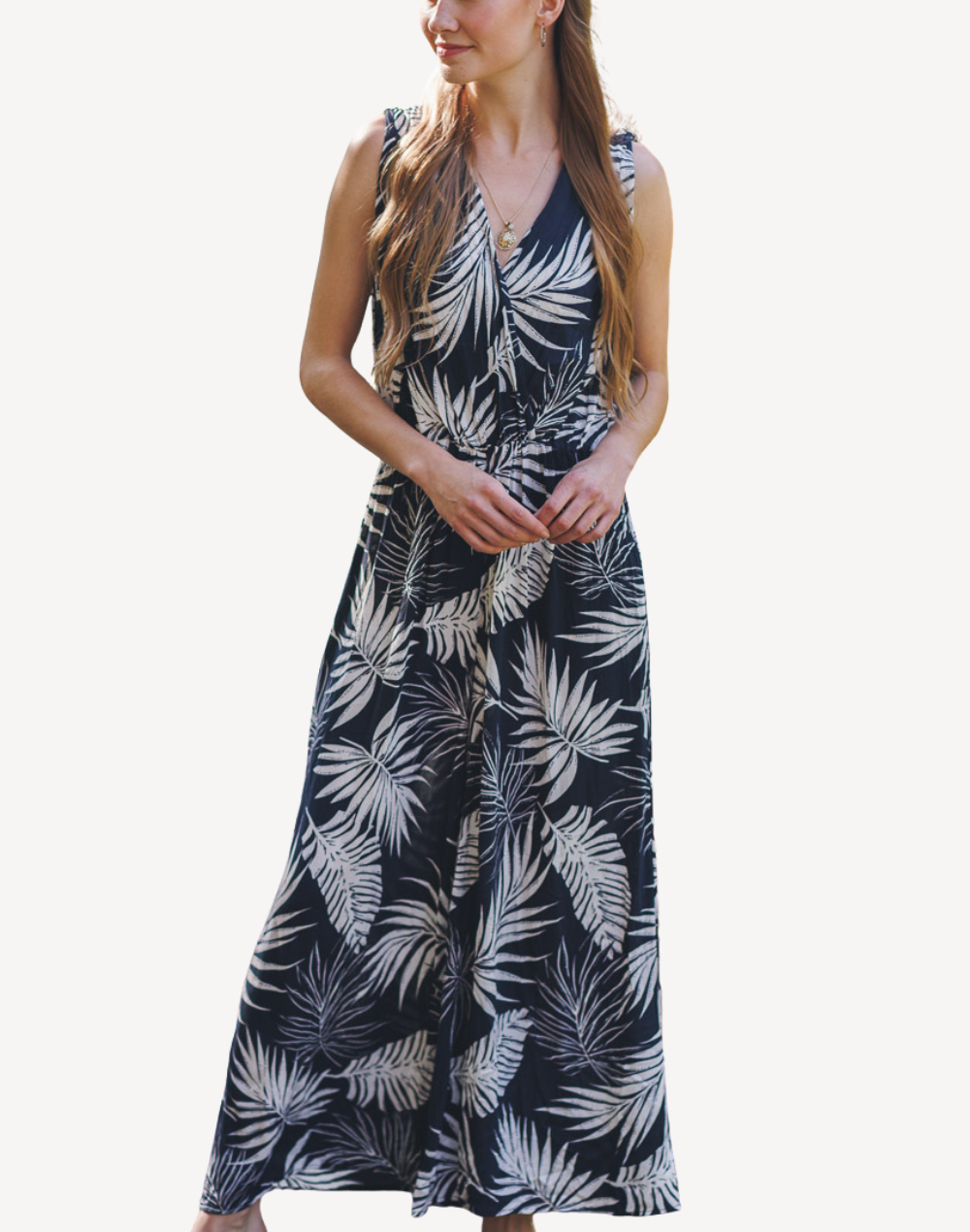 Sleeveless Plunge Jumpsuit