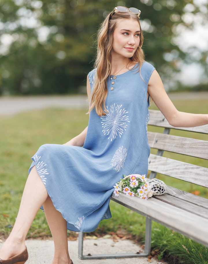 Starburst Layered Midi Dress