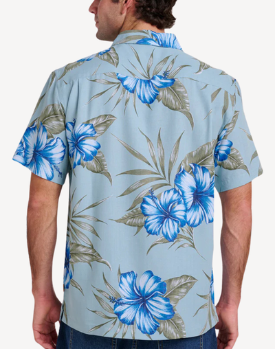 Tropical Dream Short Sleeve Shirt#color_tropical-sterling-blue