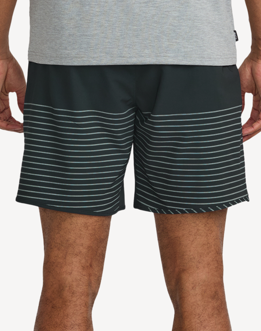 Yogger Stretch 17" Swim Trunk#color_yogger-black-stripe