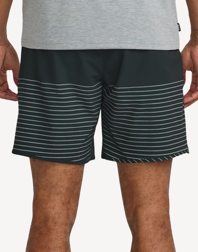 Yogger Stretch 17" Swim Trunk#color_yogger-black-stripe