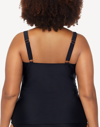 Malo Solids Sasha Plus Size Tankini Top#color_black